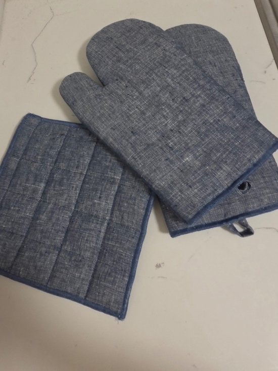 Crate&Barrel Other - Crate & Barrel Blue Set of Oven Mitts & Potholder